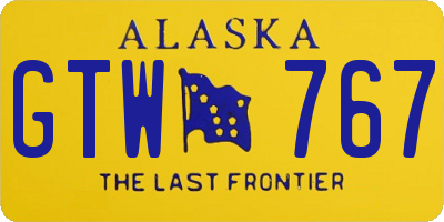 AK license plate GTW767