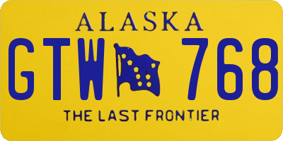 AK license plate GTW768