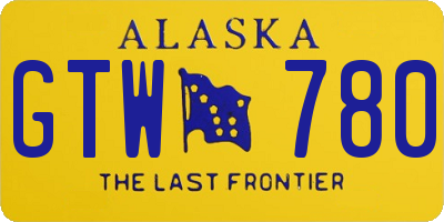 AK license plate GTW780