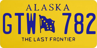 AK license plate GTW782
