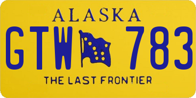 AK license plate GTW783