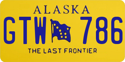 AK license plate GTW786