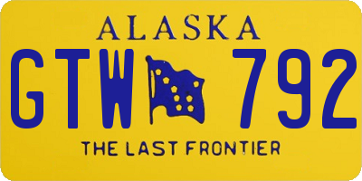 AK license plate GTW792