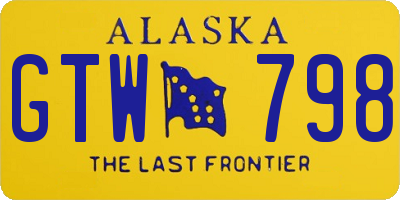AK license plate GTW798