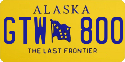 AK license plate GTW800