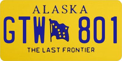 AK license plate GTW801