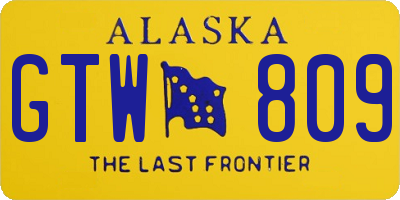 AK license plate GTW809