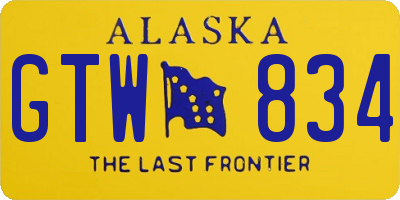 AK license plate GTW834