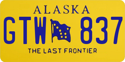 AK license plate GTW837