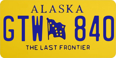 AK license plate GTW840