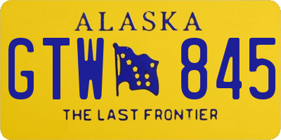 AK license plate GTW845