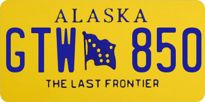 AK license plate GTW850