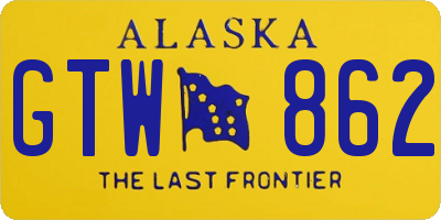 AK license plate GTW862