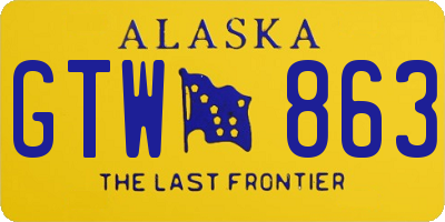 AK license plate GTW863