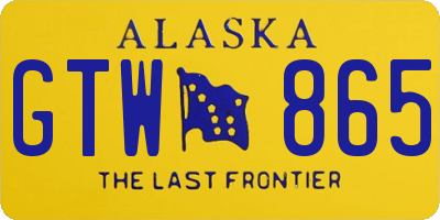 AK license plate GTW865