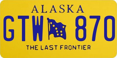 AK license plate GTW870