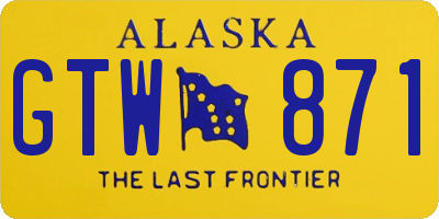 AK license plate GTW871