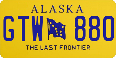 AK license plate GTW880