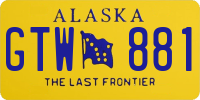 AK license plate GTW881