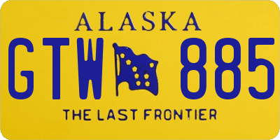 AK license plate GTW885