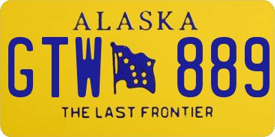 AK license plate GTW889