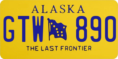 AK license plate GTW890