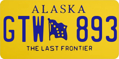 AK license plate GTW893