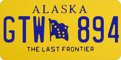 AK license plate GTW894