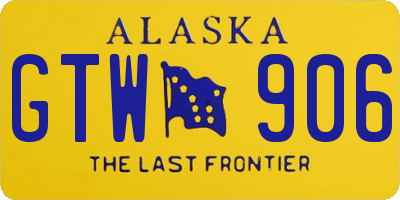 AK license plate GTW906