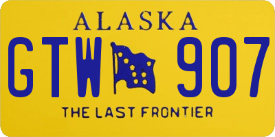 AK license plate GTW907