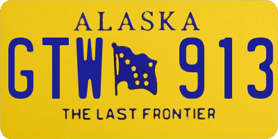 AK license plate GTW913