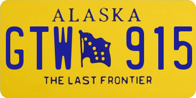 AK license plate GTW915