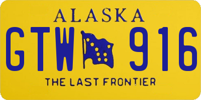 AK license plate GTW916