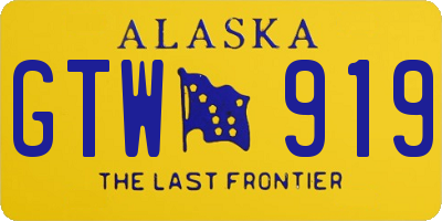 AK license plate GTW919