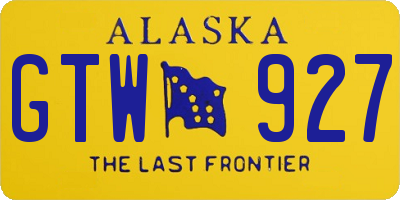 AK license plate GTW927