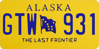 AK license plate GTW931