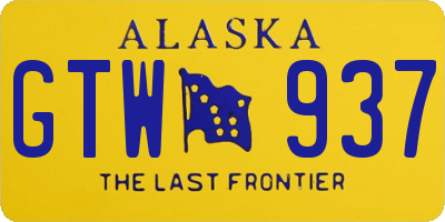 AK license plate GTW937