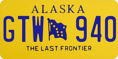 AK license plate GTW940
