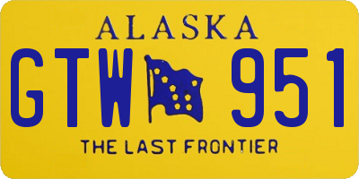 AK license plate GTW951