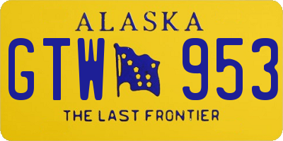 AK license plate GTW953