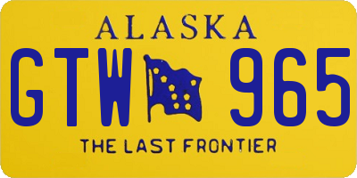 AK license plate GTW965
