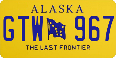 AK license plate GTW967