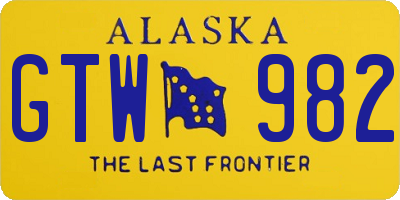 AK license plate GTW982