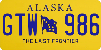 AK license plate GTW986