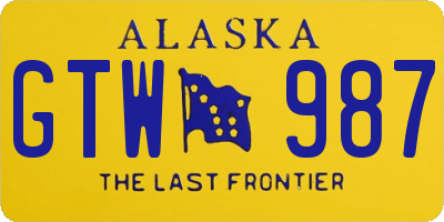 AK license plate GTW987