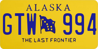 AK license plate GTW994