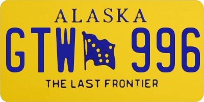 AK license plate GTW996