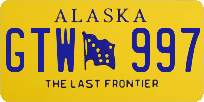 AK license plate GTW997