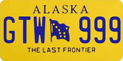 AK license plate GTW999