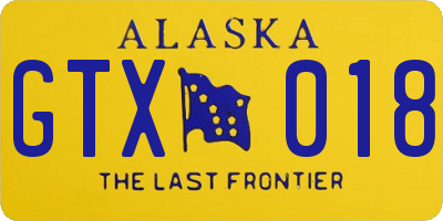 AK license plate GTX018